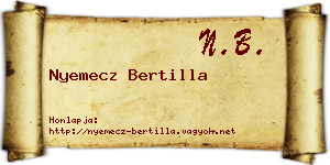 Nyemecz Bertilla névjegykártya
